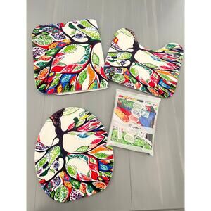 Tree of Life Multi Color 4 Piece Shower Curtain Bath Set